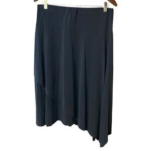 Chalet et Ceci black asymmetrical hem skirt size large made in USA whimsigoth